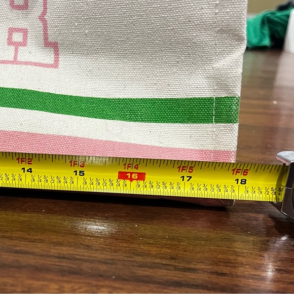 Pickleballer Tote Bag - Pink & Green Canvas Shopper - Picture 5 of 7